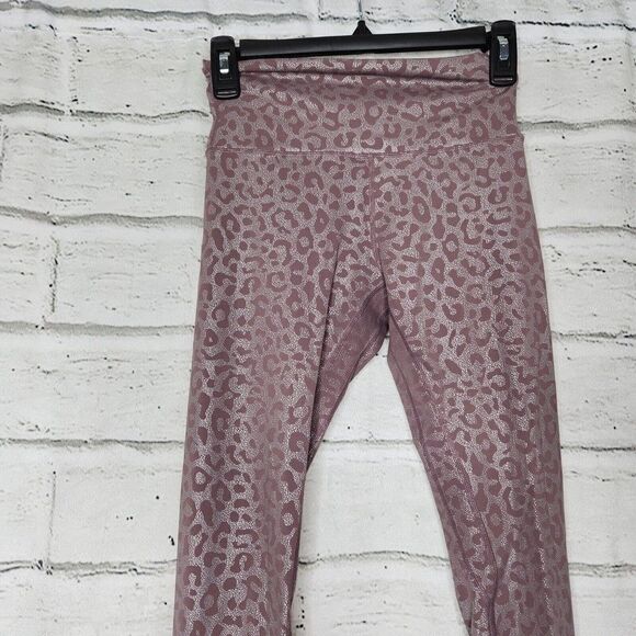 Zyia Mid Rise Cheetah Print Purple Full Length Leggings Womens Size 2 Athleisure - Picture 5 of 9